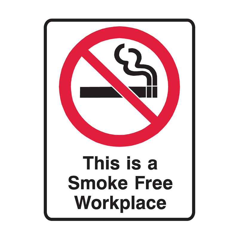 No Smoking Signs - This Is A Smoke Free Workplace, 450mm (W) x 600mm (H), Flute
