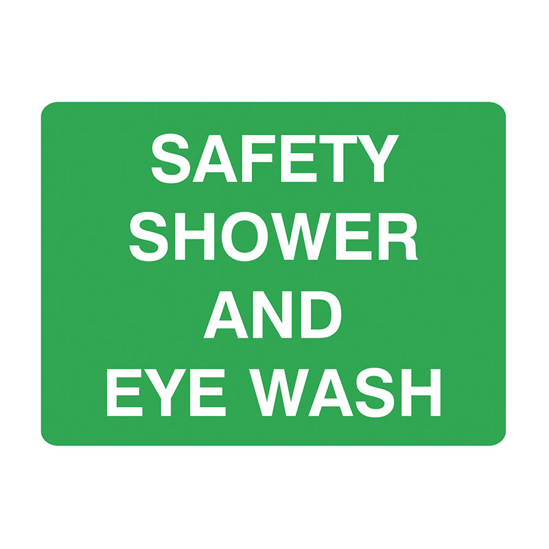 First Aid Signs - Safety Shower And Eye Wash, 600mm (W) x 450mm (H), Flute