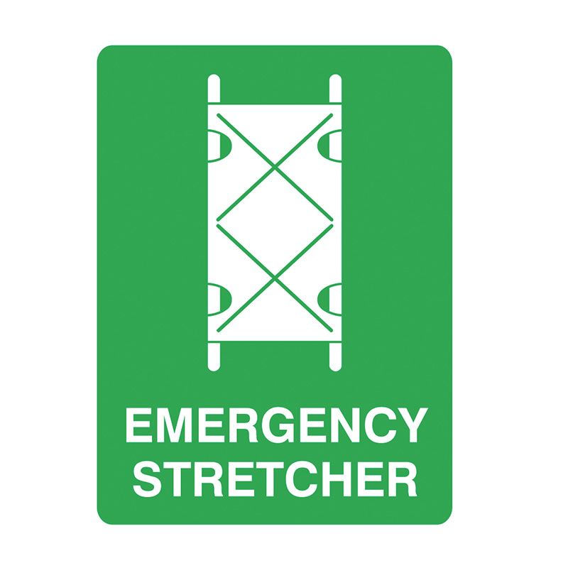 First Aid Signs - Emergency Stretcher, 450mm (W) x 600mm (H), Flute