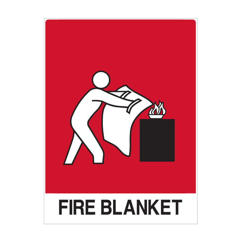 Fire Safety Signs - Fire Blanket, 450mm (W) x 600mm (H), Flute
