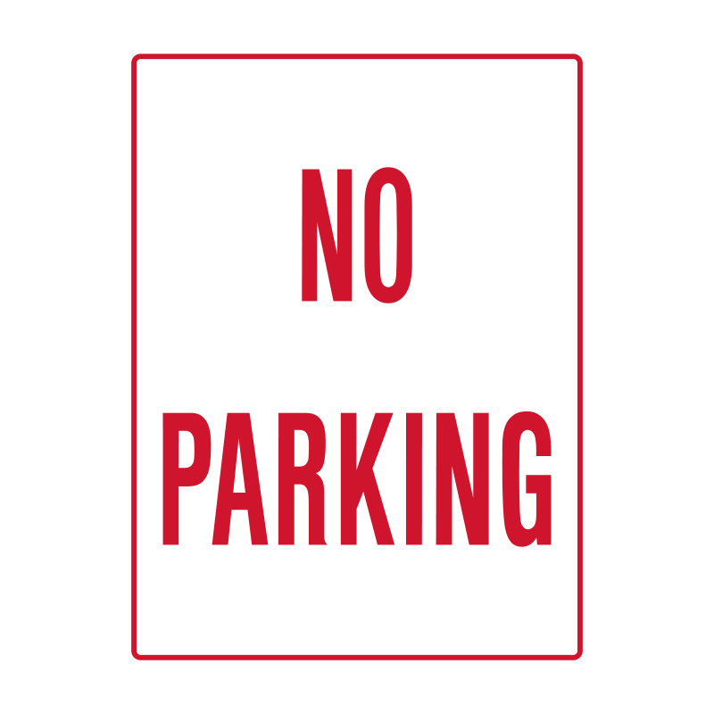Parking Signs - No Parking, 450mm (W) x 600mm (H), Flute
