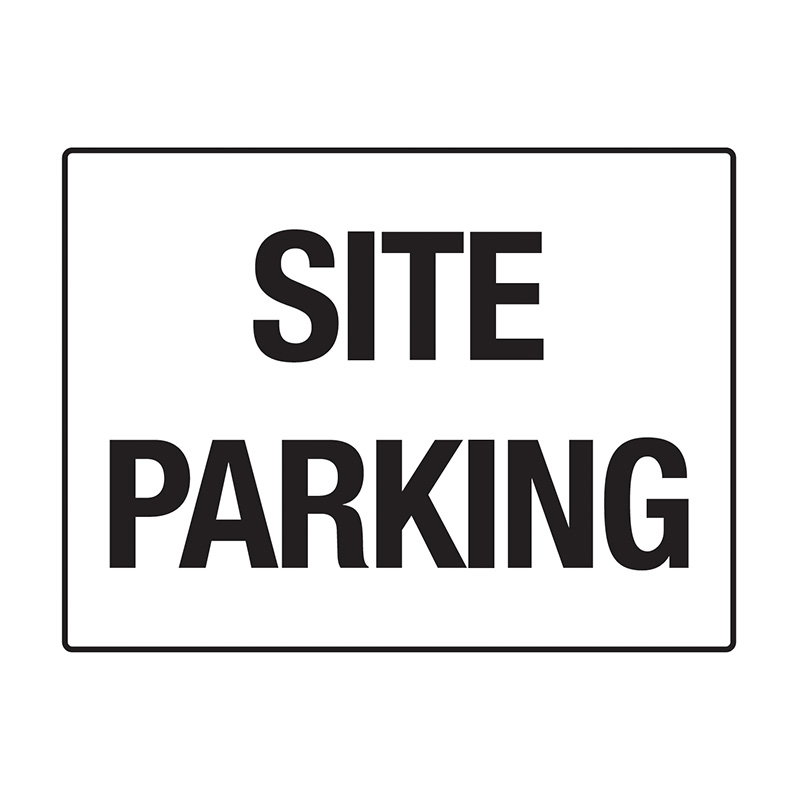 Building Site Sign - Site Parking, 600mm (W) x 450mm (H), Flute