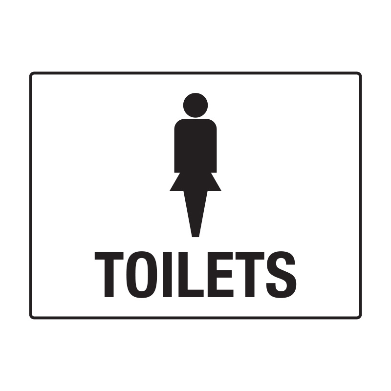 Building Site Sign - Toilets, Female Pictogram, 600mm (W) x 450mm (H), Flute