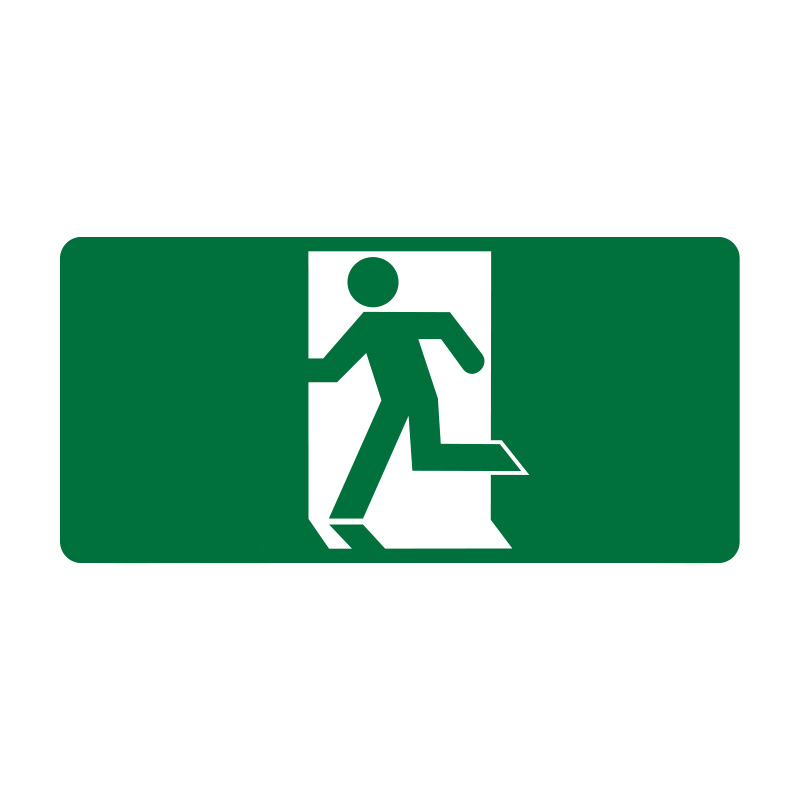 Exit/Evacuation Signs - Running Man, Left, 100mm (W) x 50mm (H), SetonGlo Self Adhesive Vinyl