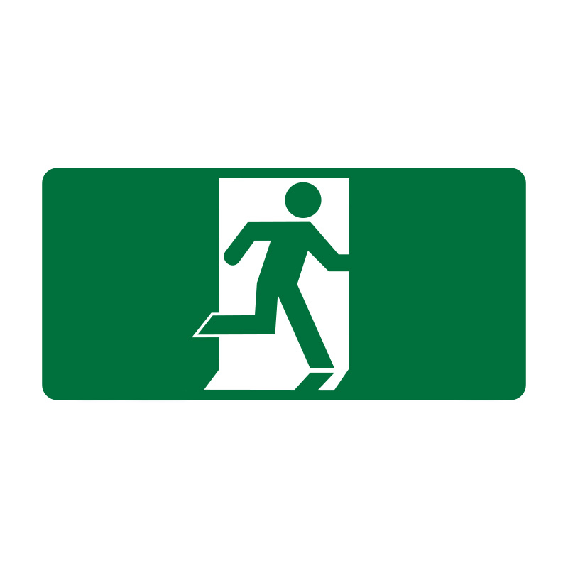 Exit/Evacuation Signs - Running Man, Right, 100mm (W) x 50mm (H), SetonGlo Self Adhesive Vinyl