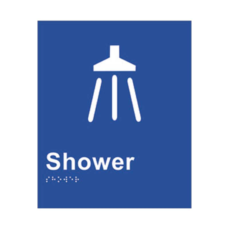 Braille Sign - Shower, ABS Plastic, 220 x 180 mm