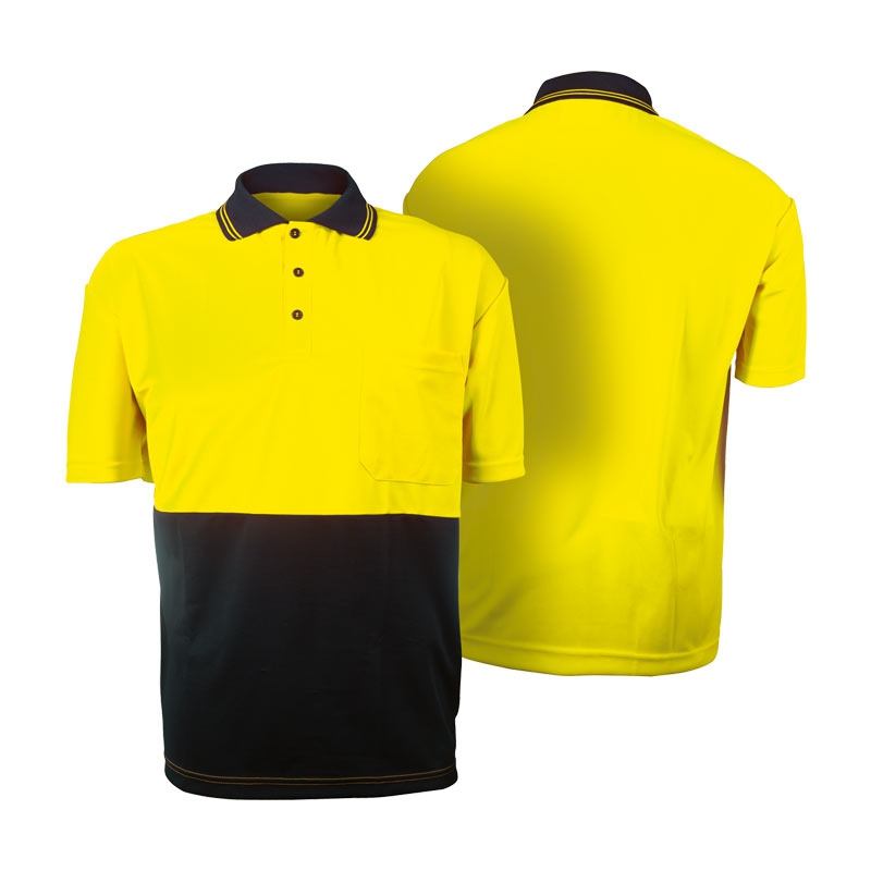 Trafalgar Hi-Vis Polo Shirt Yellow/Navy Small