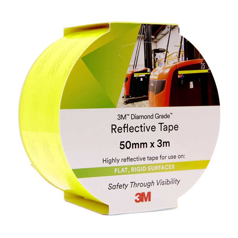 3M 983 Reflective Vehicle Marking Tapes - 50mm x 3m, Fluoro Yellow/Green