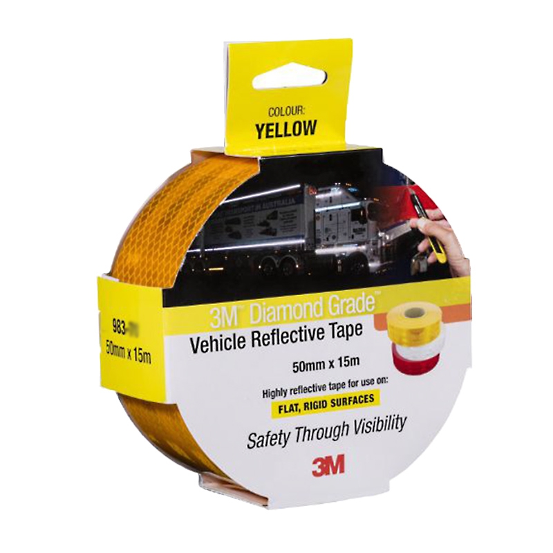 3M 983 Reflective Vehicle Marking Tapes - 50mm x 15m, Yellow