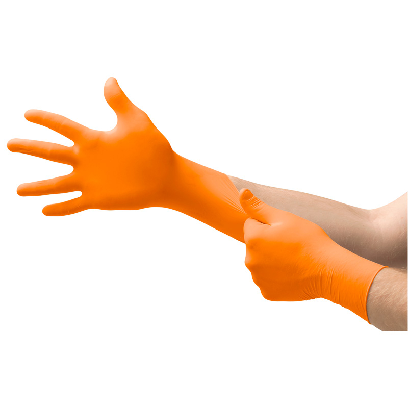 Microflex 93-856 Hi-Vis Gloves, Large, Orange, Box of 100