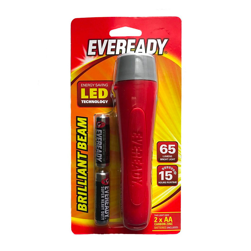 Eveready Brilliant Beam LED Torch with 2x AA Batteries