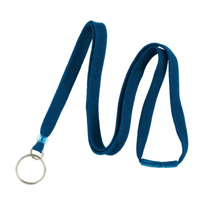 Lanyard with Split Ring And Breakaway, 10mm - Royal Blue, Pack of 100