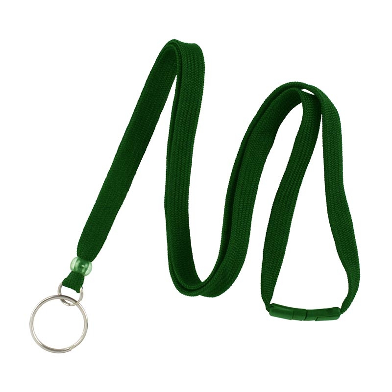 Lanyard with Split Ring And Breakaway, 10mm - Green, Pack of 100