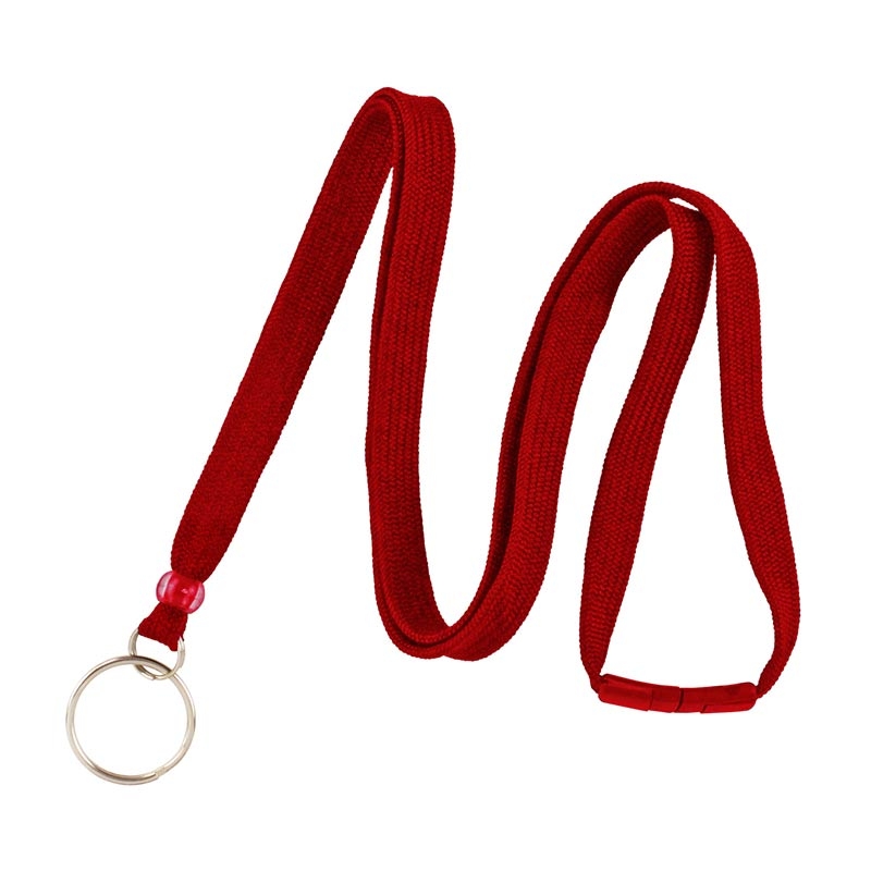 Lanyard with Split Ring And Breakaway, 10mm - Red, Pack of 100