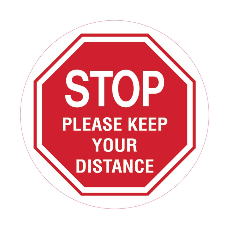 Floor Marking Sign - Stop Please Keep Your Distance