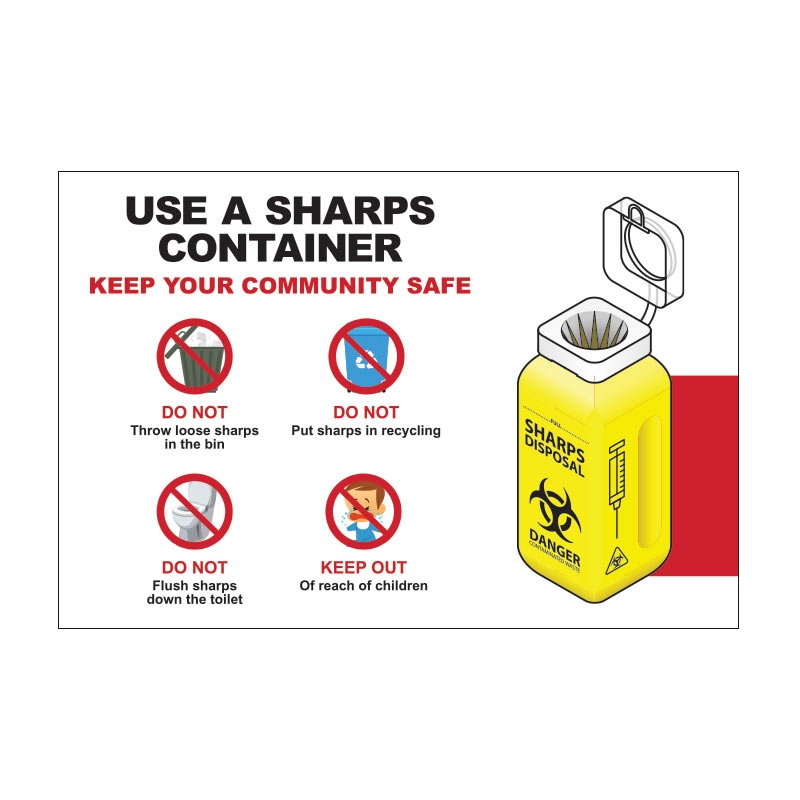 Use a Sharps Container Sign with Graphic