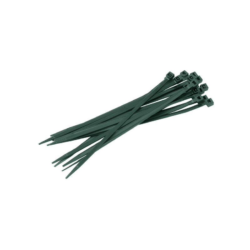 Coloured Cable Ties - Standard Coloured Cable Ties, 4.8mm (W) x 200mm (L), Nylon, Green, Pack of 100