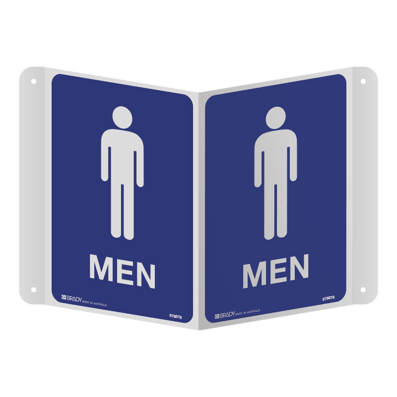 3D Restroom Projecting Sign - Male, 250 x 175mm, Poly