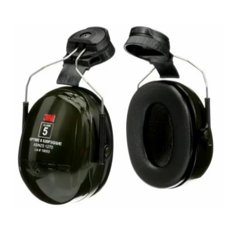 3M Peltor Optime II Helmet Attach Earmuff H520P3GS/E, Green, Class 5 SLC80 29dB