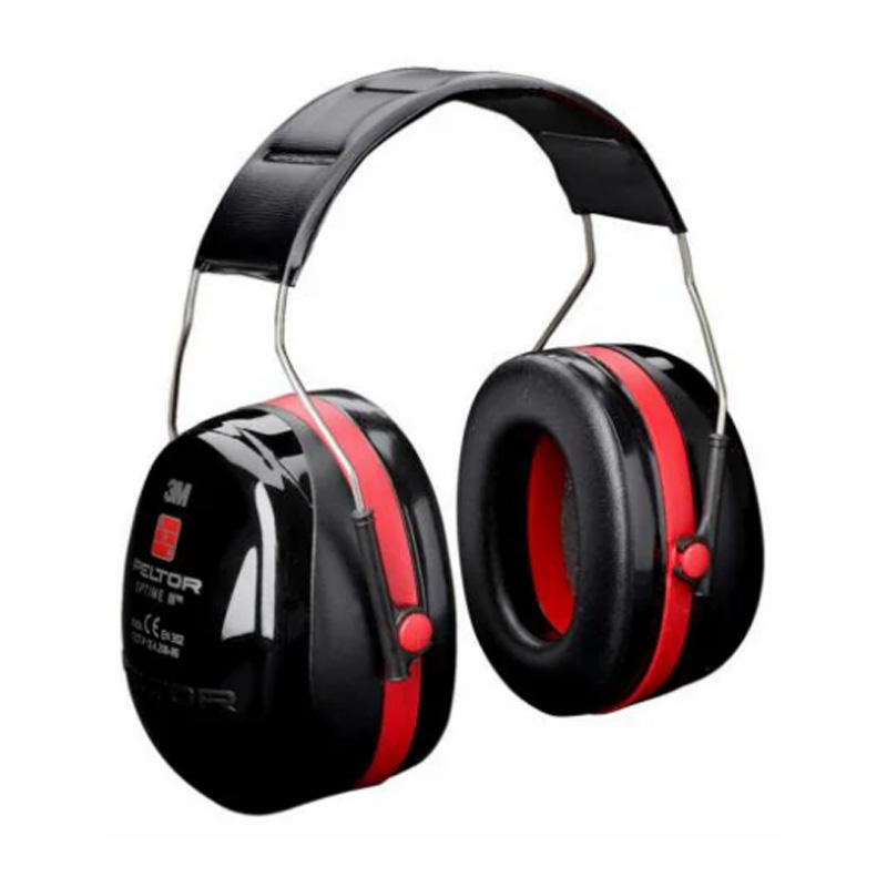 3M Peltor Optime III Headband Format Earmuff H540A, Black and Red, SLC₈₀ 33dB (Class 5)