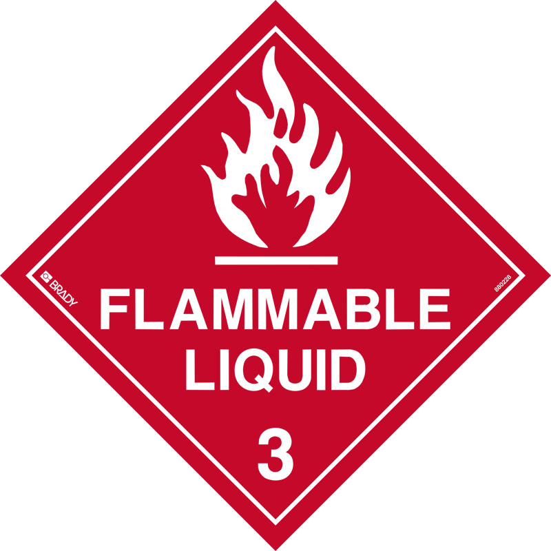 Dangerous Goods Placard - Flammable Liquid 3, 270 x 270mm, C2 Reflective Metal