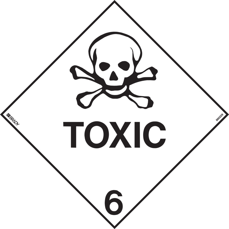 Dangerous Goods Placard - Toxic 6, 270 x 270mm, C2 Reflective Metal