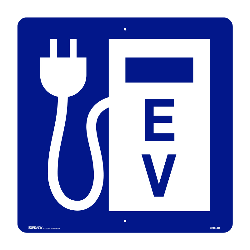 Parking Sign - Electric Vehicle Charging Station Picto Only, 450 x 450mm, C2 Reflective Aluminium, SM31