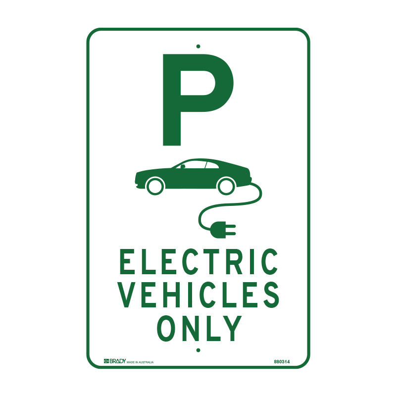 Parking Control Sign - Electric Vehicles Only, 300 x 450mm, C2 Reflective Aluminium