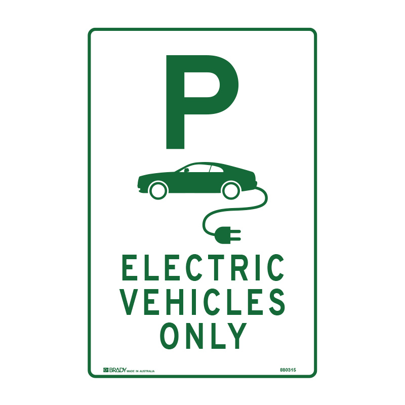 Parking Control Sign - Electric Vehicles Only, 300 x 450mm, Metal