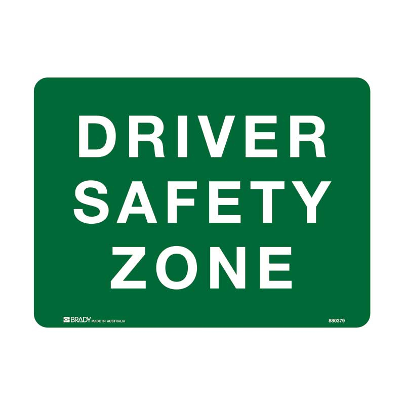 Driver Safety Zone Sign, 300 x 225mm, Metal