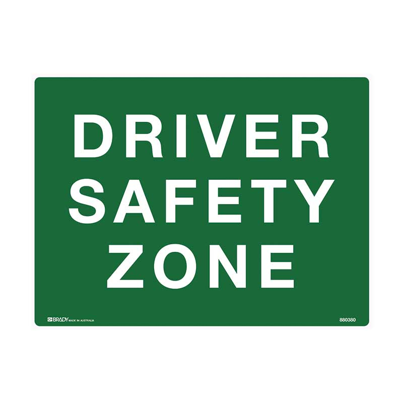 Driver Safety Zone Sign, 600 x 450mm, Metal