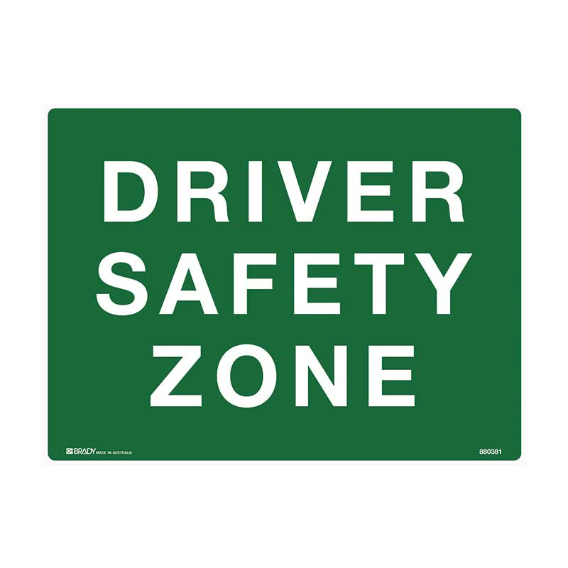Driver Safety Zone Sign, 600 x 450mm, Poly