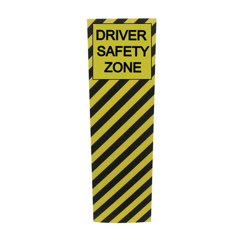 Bollard Signs - Driver Safety Zone, Flute, 300 x 1000mm