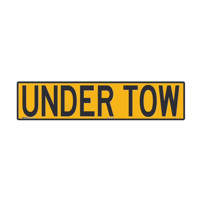 Vehicle Sign - Under Tow, 1020 x 250mm, Class 2 Reflective Metal