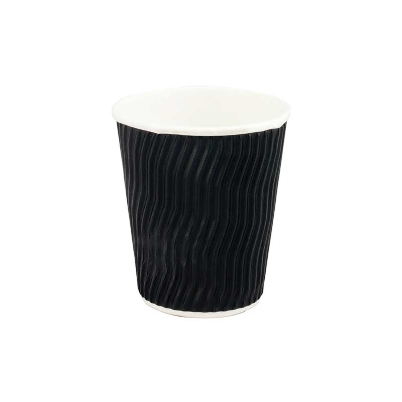 Capri Paper Cup Tea/Coffee/Water 8 oz./237ml - Bulk Carton of 20 x 25 Pack Black