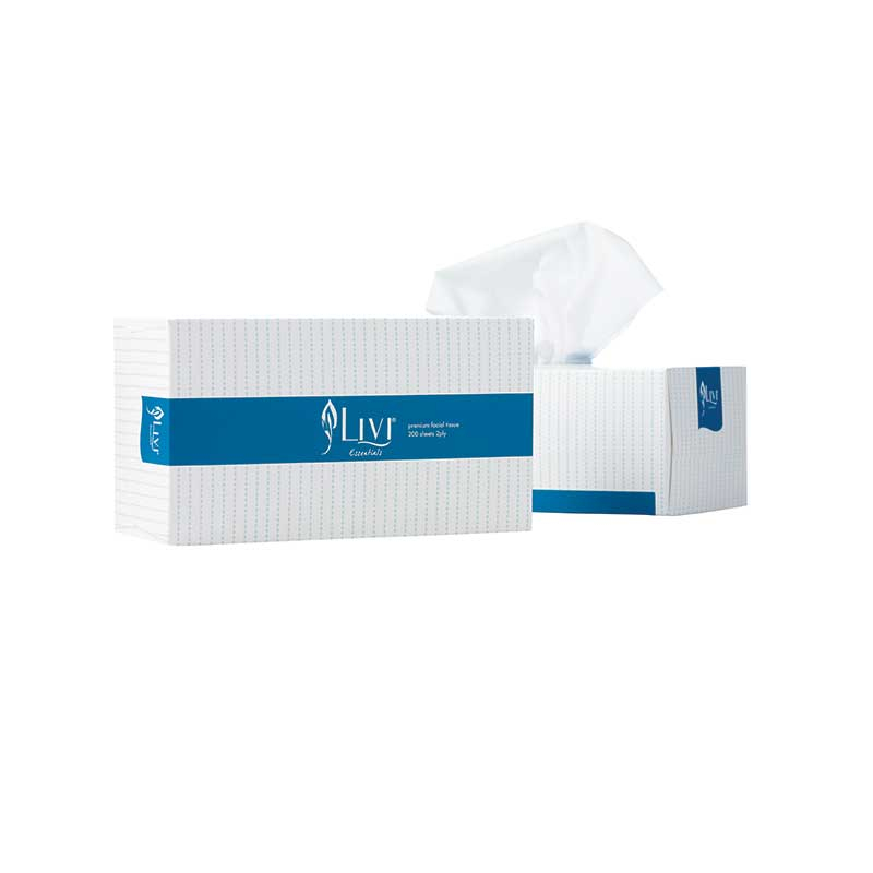 Livi Facial Tissue Hypo-alergenic 2 Ply - Bulk Carton of 30 x 200 Sheet White