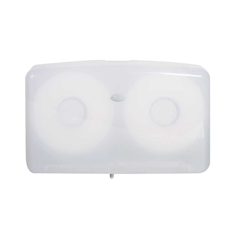 Livi Jumbo Toilet Roll Holder Double Plastic White
