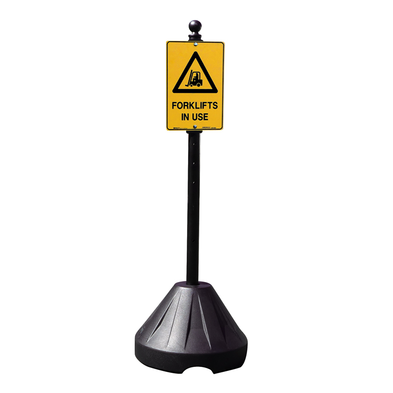 Tip N Roll Portable Stand and Sign Kit - Forklift In Use Sign, 225mm (W) x 335mm (H), Metal