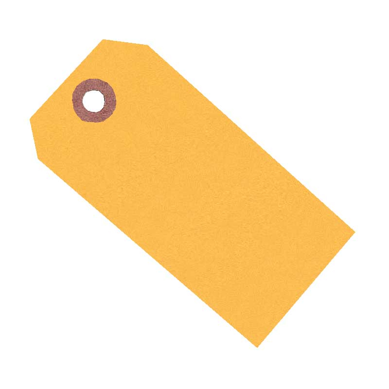 Blank Fluorescent Tags Orange, Size 5 - Pack of 1000
