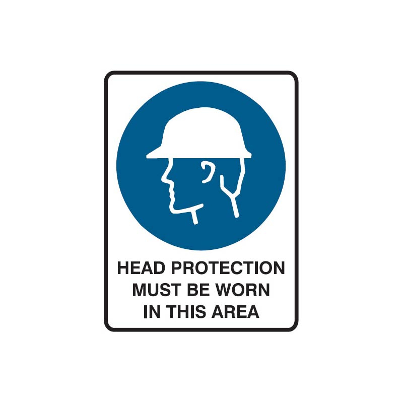 Mandatory Signs - Head Protection Must Be Worn In This Area