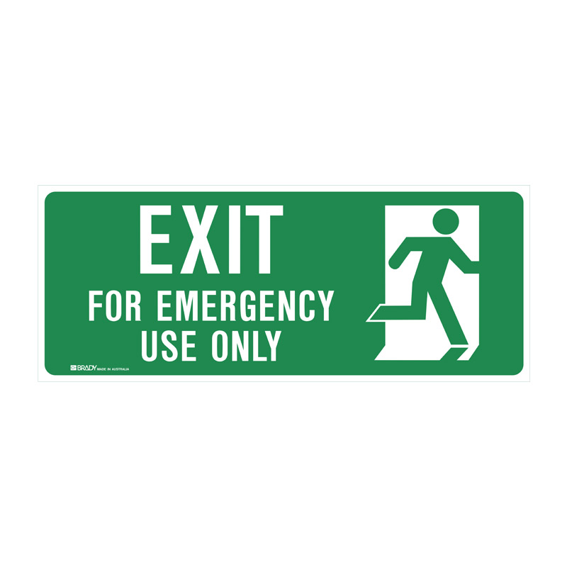 Exit And Evacuation Floor Signs  - Exit For Emergency Use Only Man/Rr