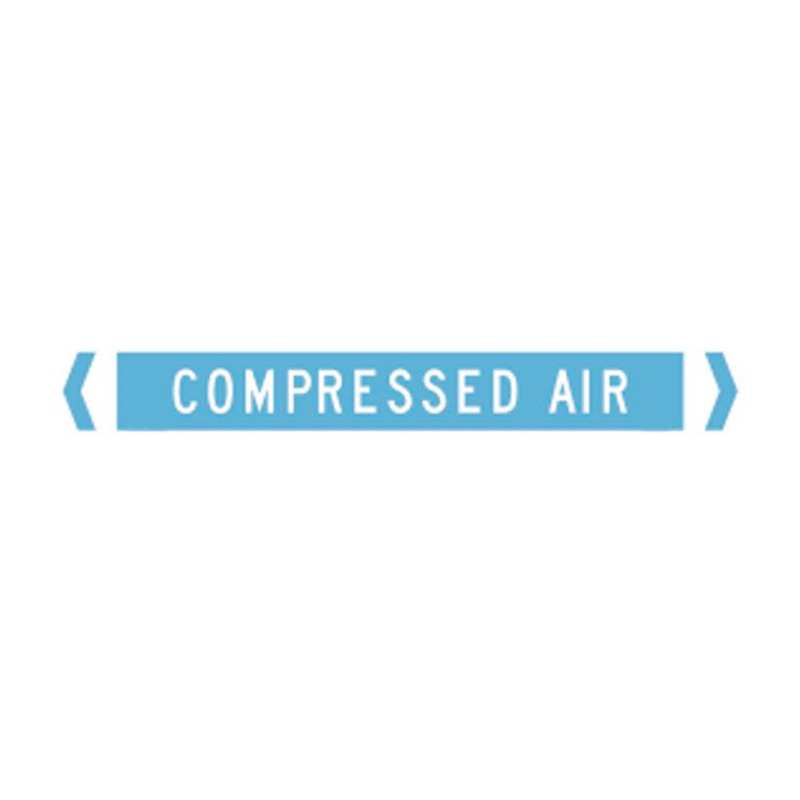 Pipemarker - Compressed Air, 475mm (W) x 89mm (H), Self Adhesive Vinyl, Blue, Pack of 10