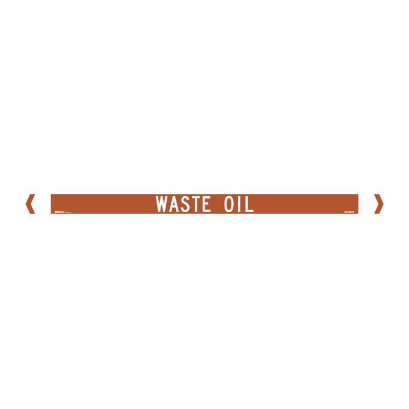Standard Pipe Marker, Self Adhesive, Waste Oil - Pack of 10 