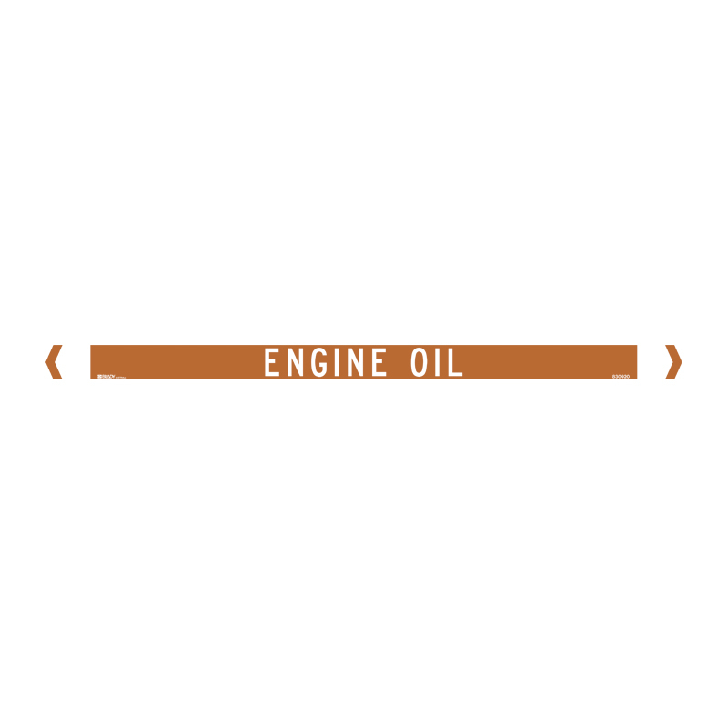 Standard Pipe Marker, Self Adhesive, Engine Oil, 40-75mm O.D. - Pack of 10 