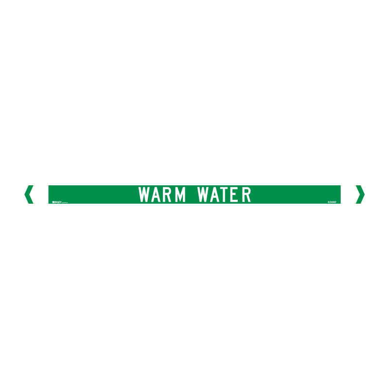 Standard Pipe Marker, Self Adhesive, Warm Water, 40-75mm O.D. - Pack of 10 