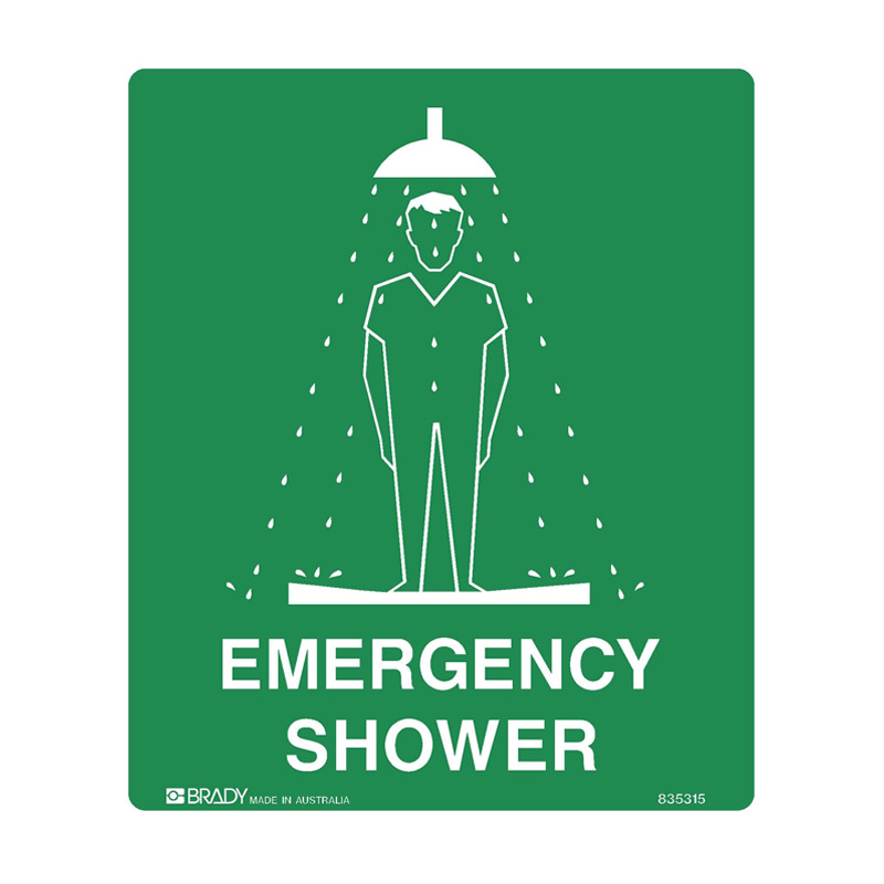 First Aid Signs - Emergency Shower In Case Of Chemical Splash Wash For 15 Minutes Prior To Medical Treatment