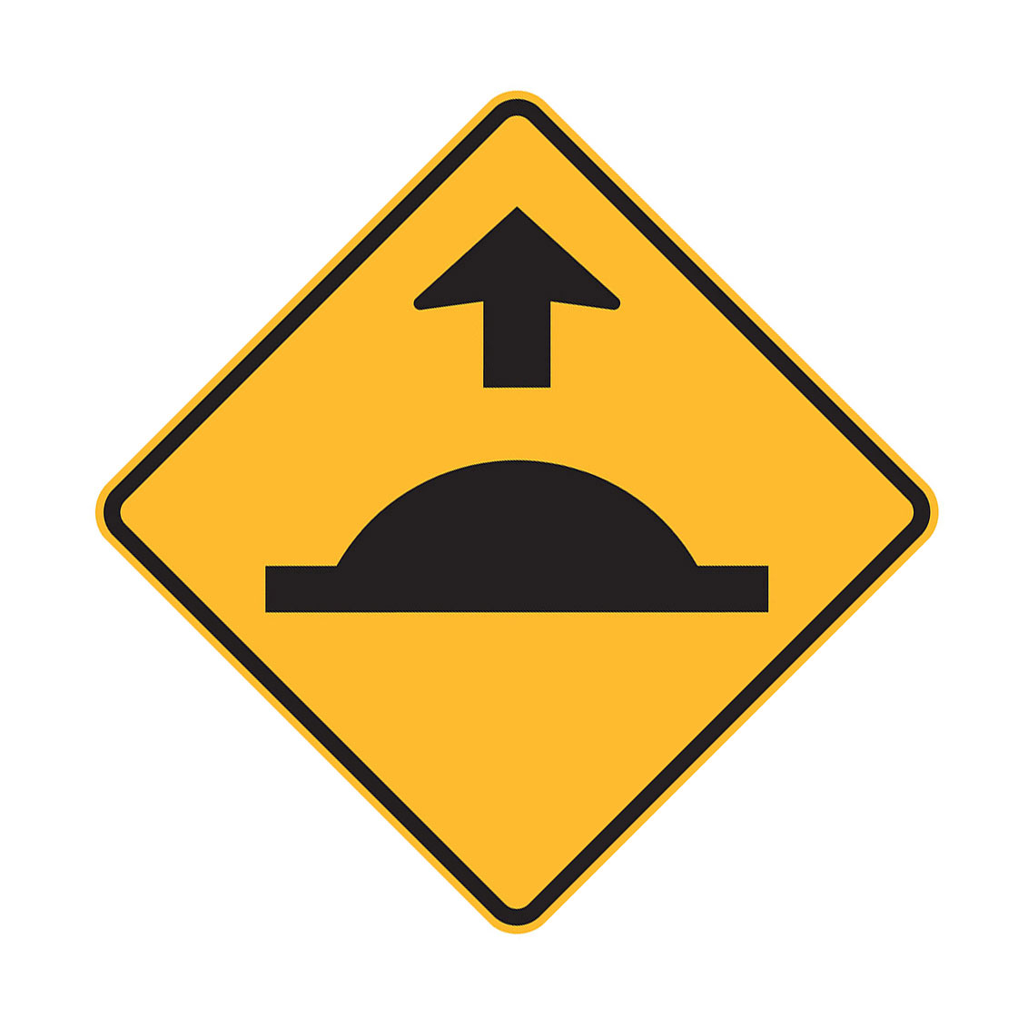 Warning Road Signs - W3-4 Speed Hump Ahead (Symbolic) - 600x600mm C1 ALUM