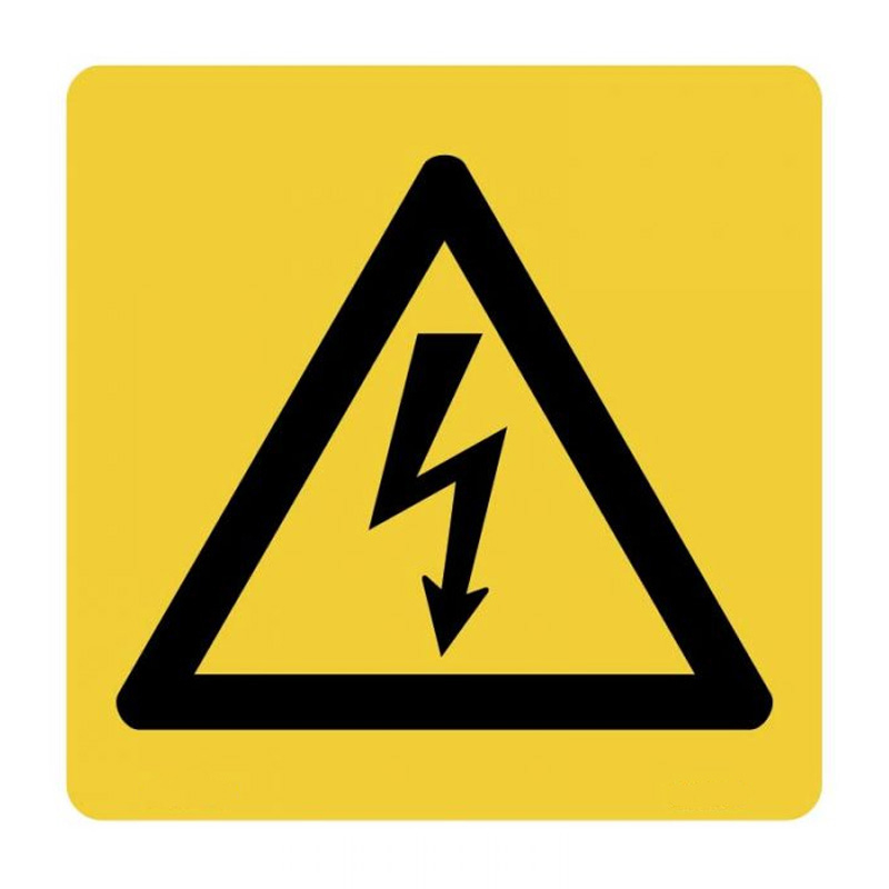 Caution Signs - High Voltage Symbol, 50mm (W) x 50mm (H), Self Adhesive Vinyl, Pack of 5