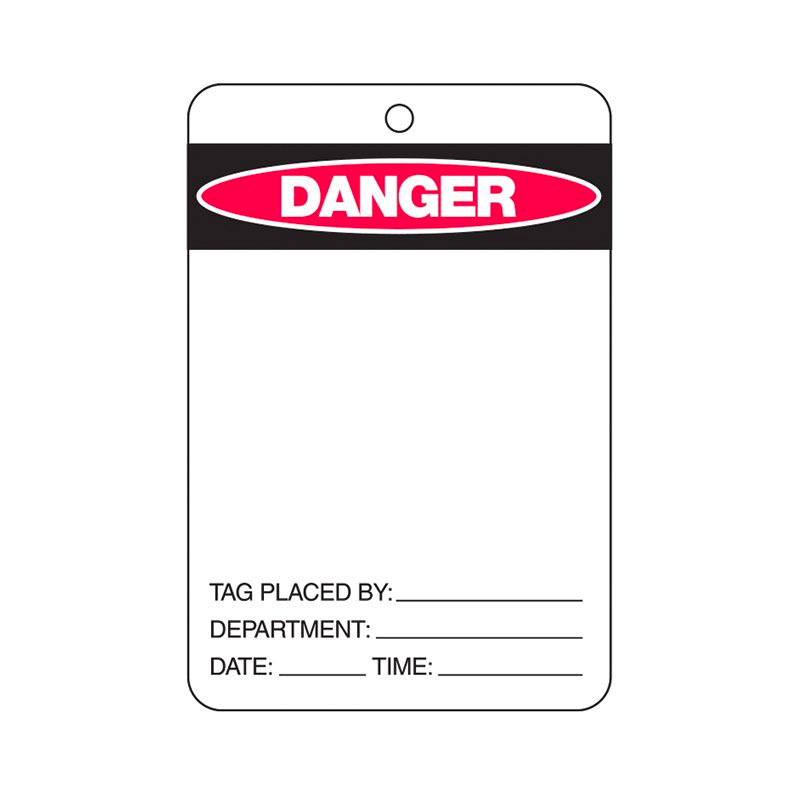 Lockout Tags - Danger, Blank, 100mm (W) x 150mm (H), Polypropylene