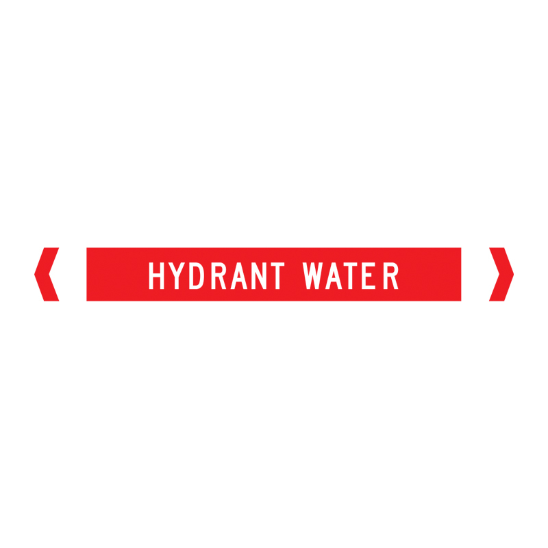 Standard Pipe Marker, Self Adhesive, Hydrant Water, 40-75mm O.D. - Pack of 10 